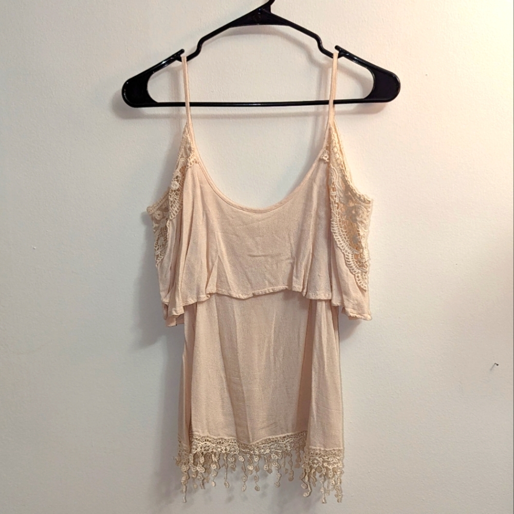 Cutout sleeves cream blouse